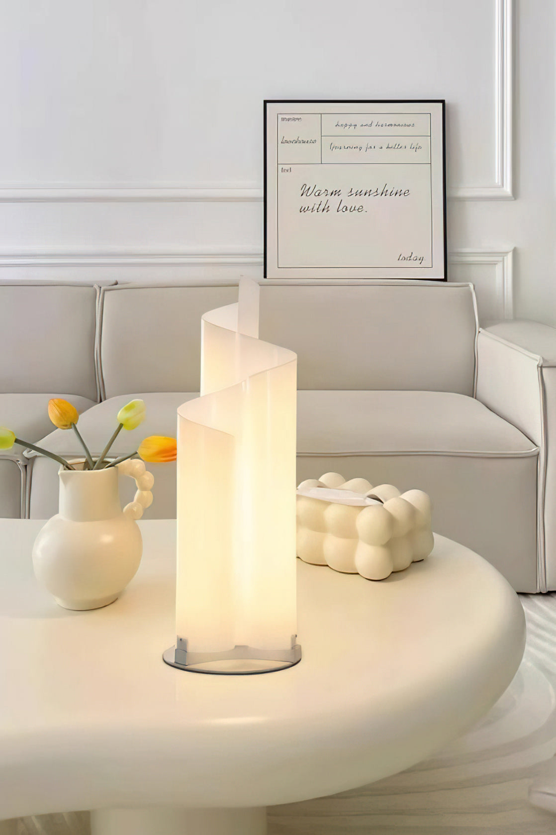 Flow Arc Mera Table Lamp - Modern LED Desk Light with Adjustable Brightness for Bedroom, Office & Reading | Dimmable Nightstand Lamp for Home Decor & Workspace Lighting