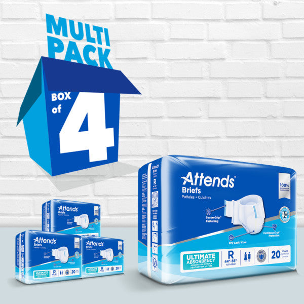 Attends Briefs for Adults - Maximum Absorbency Incontinence Underwear for Heavy Leakage Protection | Comfortable & Disposable for Day & Night Use
