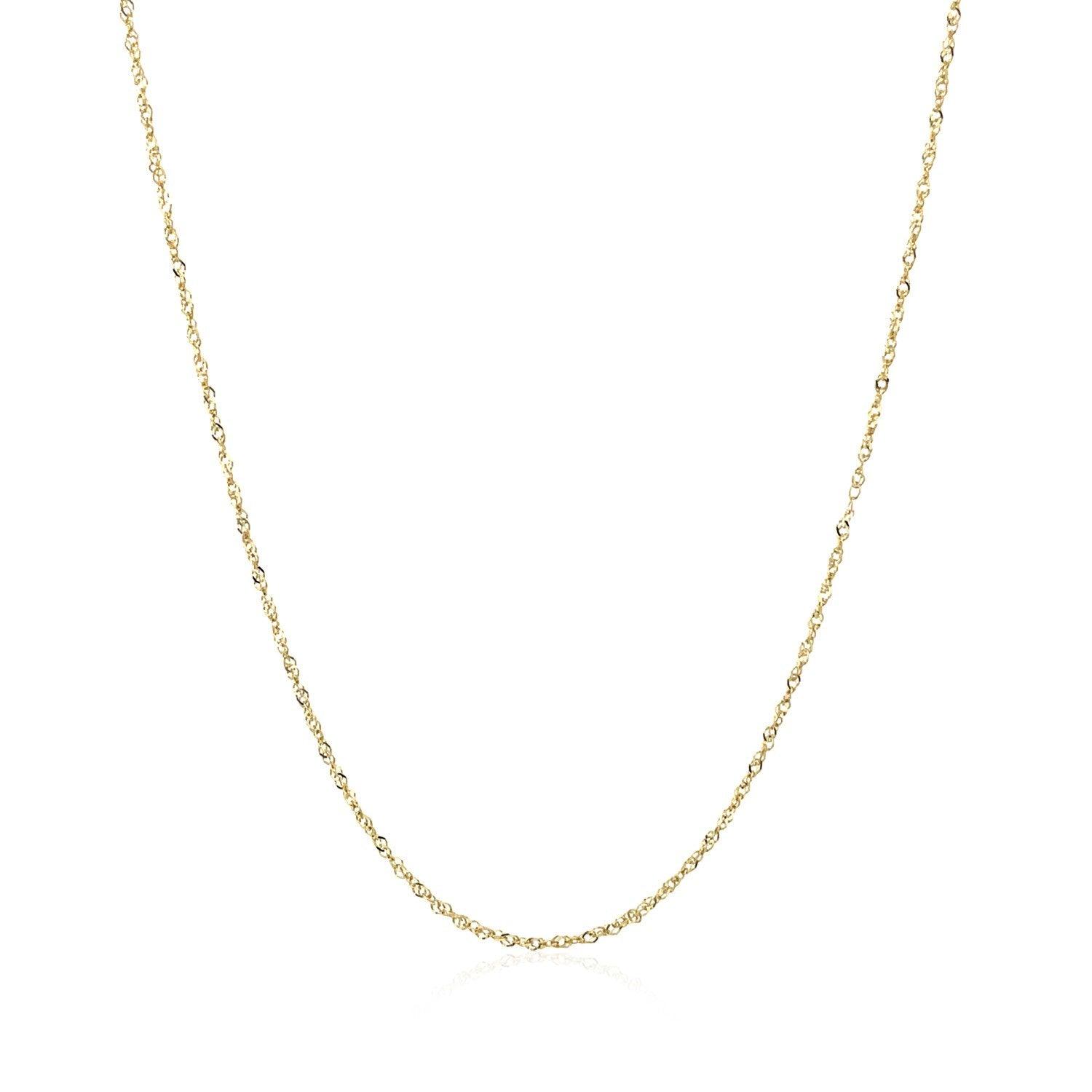 14K Yellow Gold Singapore Chain Necklace 0.8mm - Dainty & Elegant Jewelry for Women, Perfect for Everyday Wear, Gifts & Special Occasions
