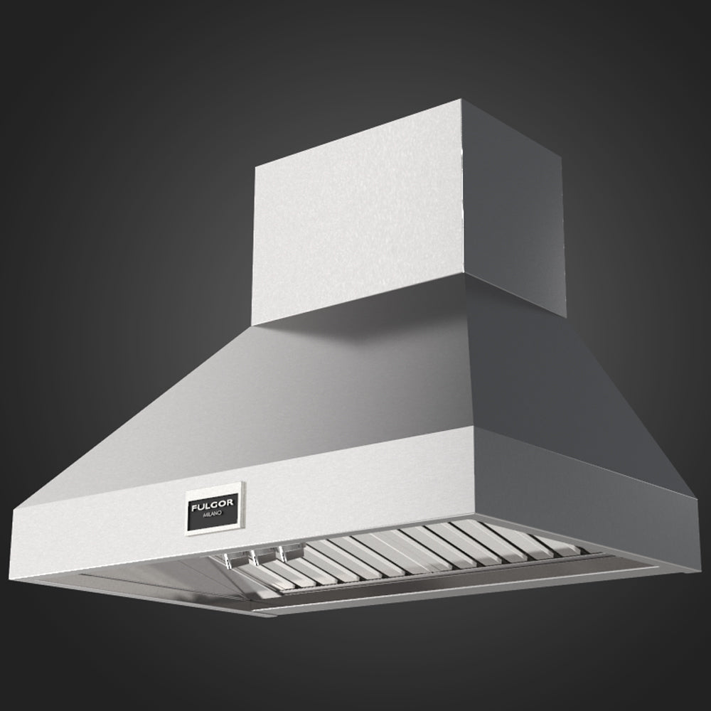 Fulgor Milano 36 Inch 1000 CFM Stainless Steel Wall Mount Range Hood - Professional Kitchen Ventilation for Home Cooking (Model F6PC36DS1) | Perfect for Modern Kitchens, Restaurants & Heavy Duty Cooking
