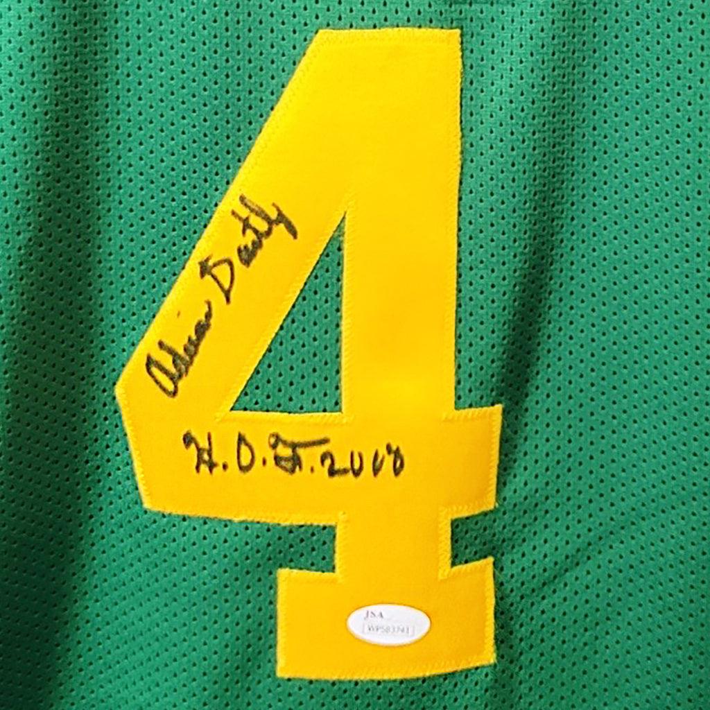 Authentic Adrian Dantley Signed 2008 Hall of Fame Utah Jazz Green Basketball Jersey with JSA Certificate - Perfect for Sports Memorabilia Collectors and Jazz Fans Display