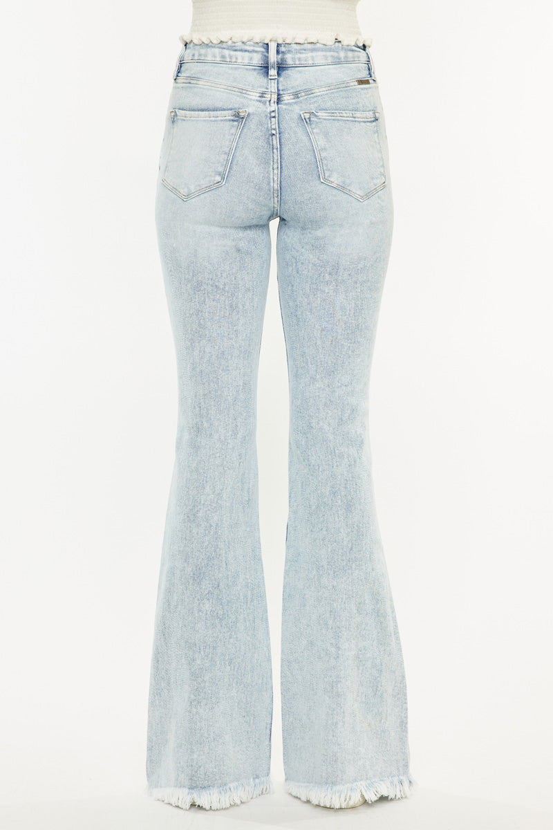 Stylish Ashton High Rise Flare Jeans for Women - Vintage 70s Inspired Denim Pants - Perfect for Casual Outfits, Date Nights & Music Festivals