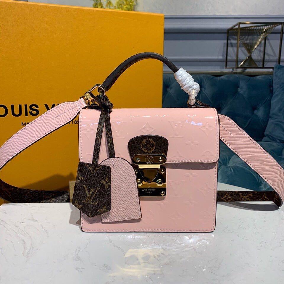 Louis Vuitton Spring Street Monogram Vernis Handbag in Rose Ballerine - Perfect for Work, Travel & Evening Events