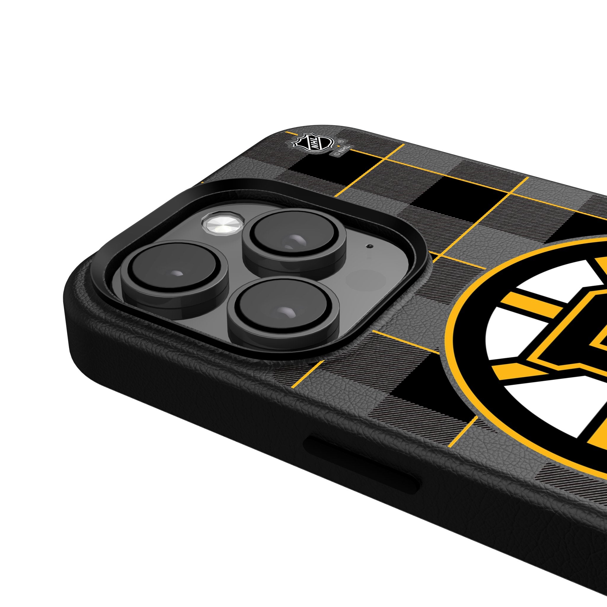 Boston Bruins Plaid MagSafe Compatible Phone Case for iPhone 14/13/12 Pro Max - Durable Protective Cover for Bruins Fans - Perfect for Game Day & Everyday Use