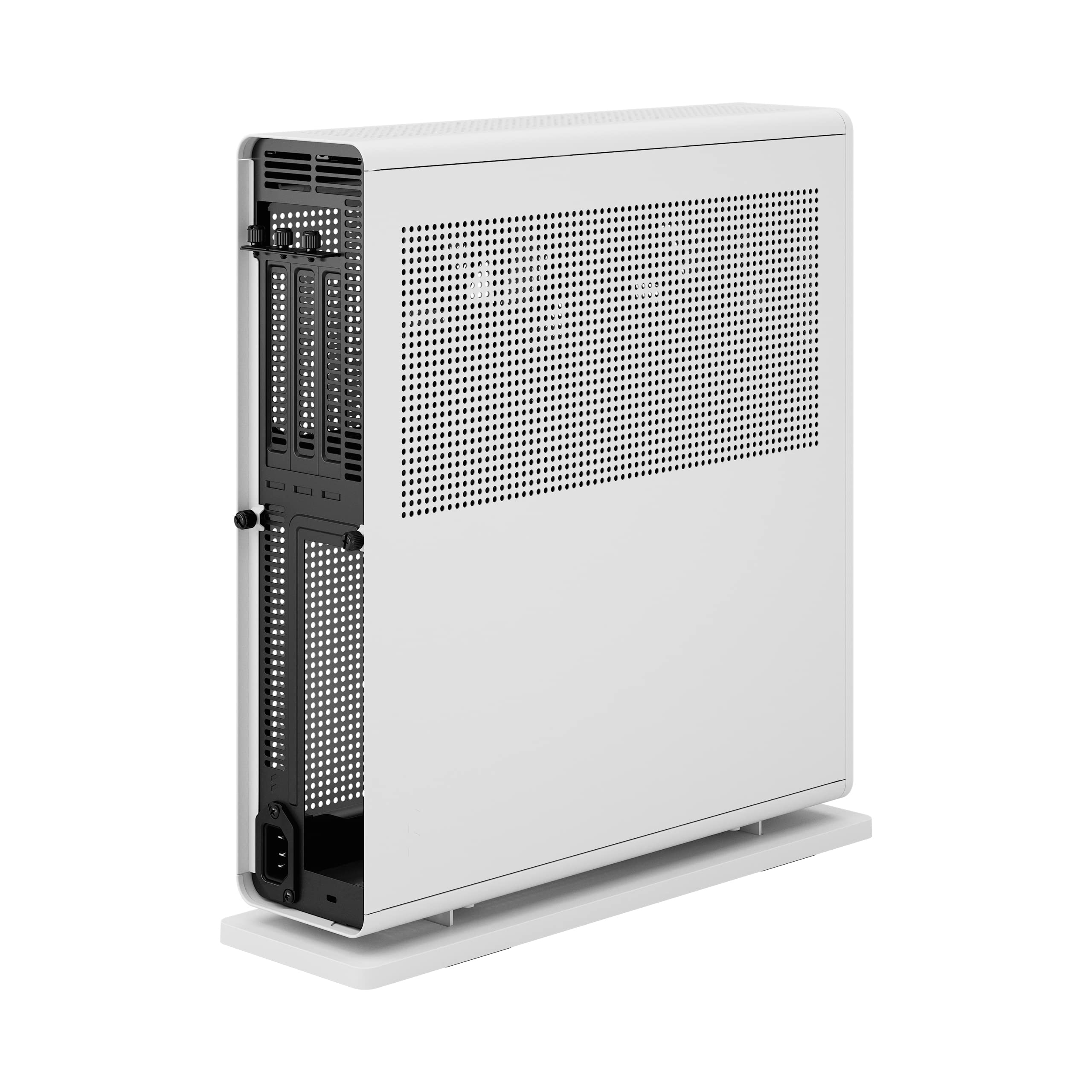 Fractal Design Ridge White ITX PC Case - PCIe 4.0 Riser Card & 2x140mm PWM Fans Included - USB Type-C - Compact Gaming Computer Case for Home Theater & Workstation Setup
