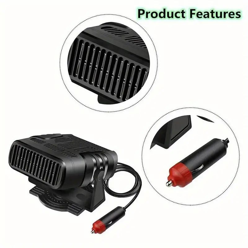 Mpow 200W Portable Car Heater - Fast Heating, Energy Efficient, Compact Design for Winter Travel & Road Trips - Black