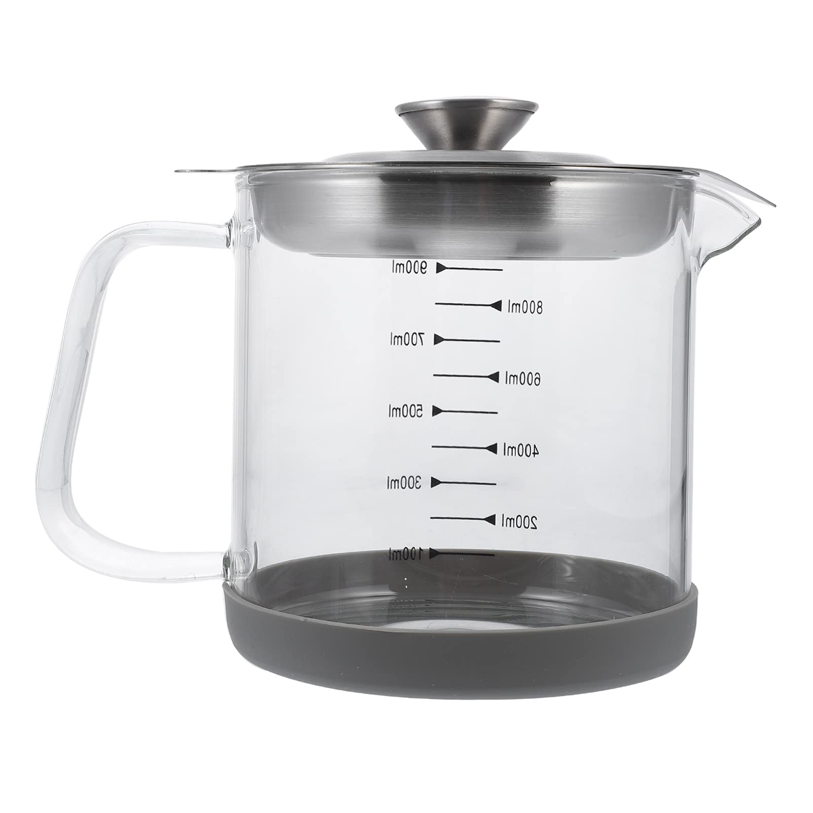 HEMOTON 1pc Glass Oil Strainer & Dispenser with Filter - Premium Cooking Oil Container for Soy Sauce, Grease & Liquids - Perfect for Kitchen, Restaurant & Household Use