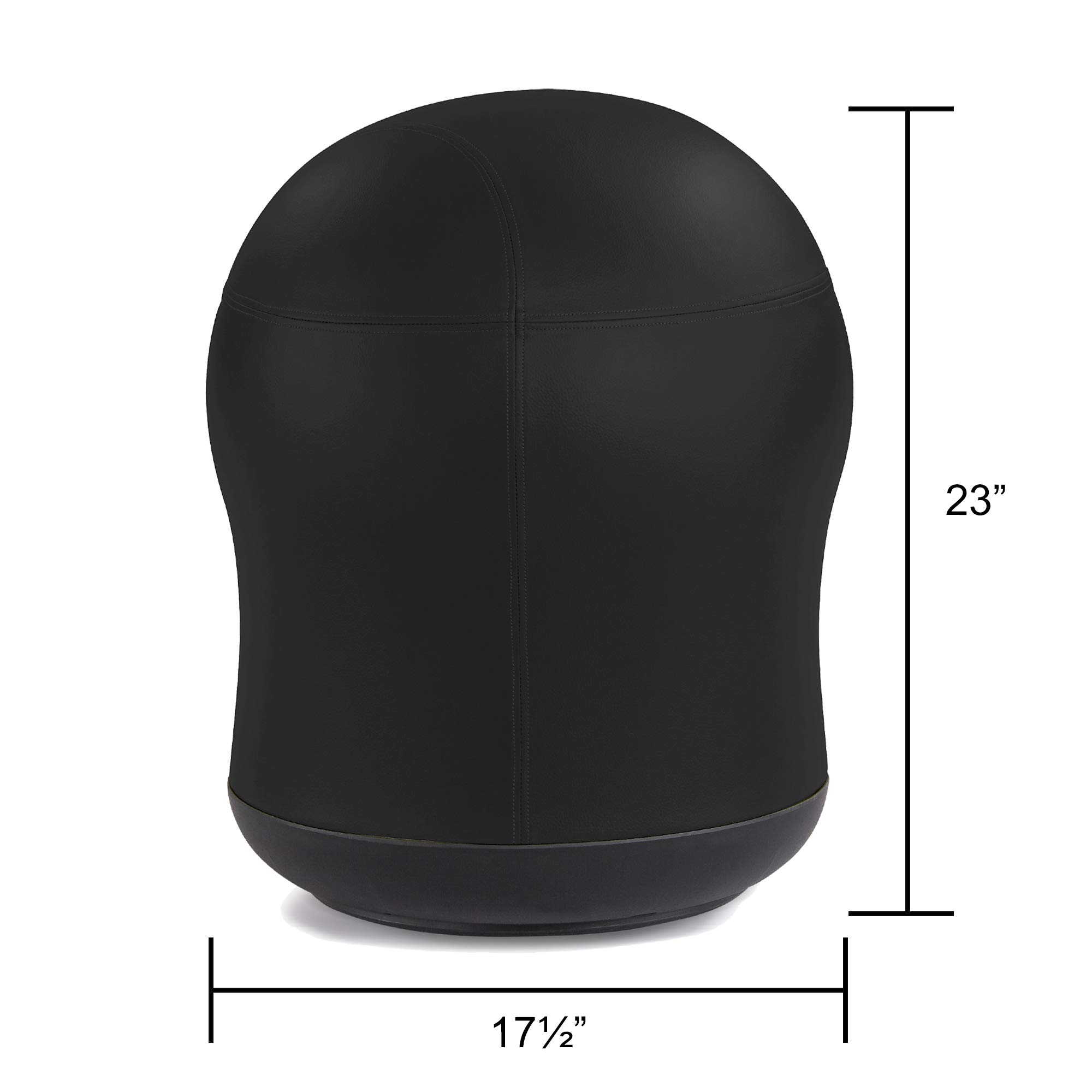 Safco Zenergy Swivel Ball Chair - Anti-Burst Vinyl Exercise Ball for Active Sitting | Home Office & Classroom Ergonomic Seating Solution | Perfect for K-12 Students & Work from Home Professionals | Black Vinyl Stability Ball Chair for Yoga, Fitness & Focus Enhancement