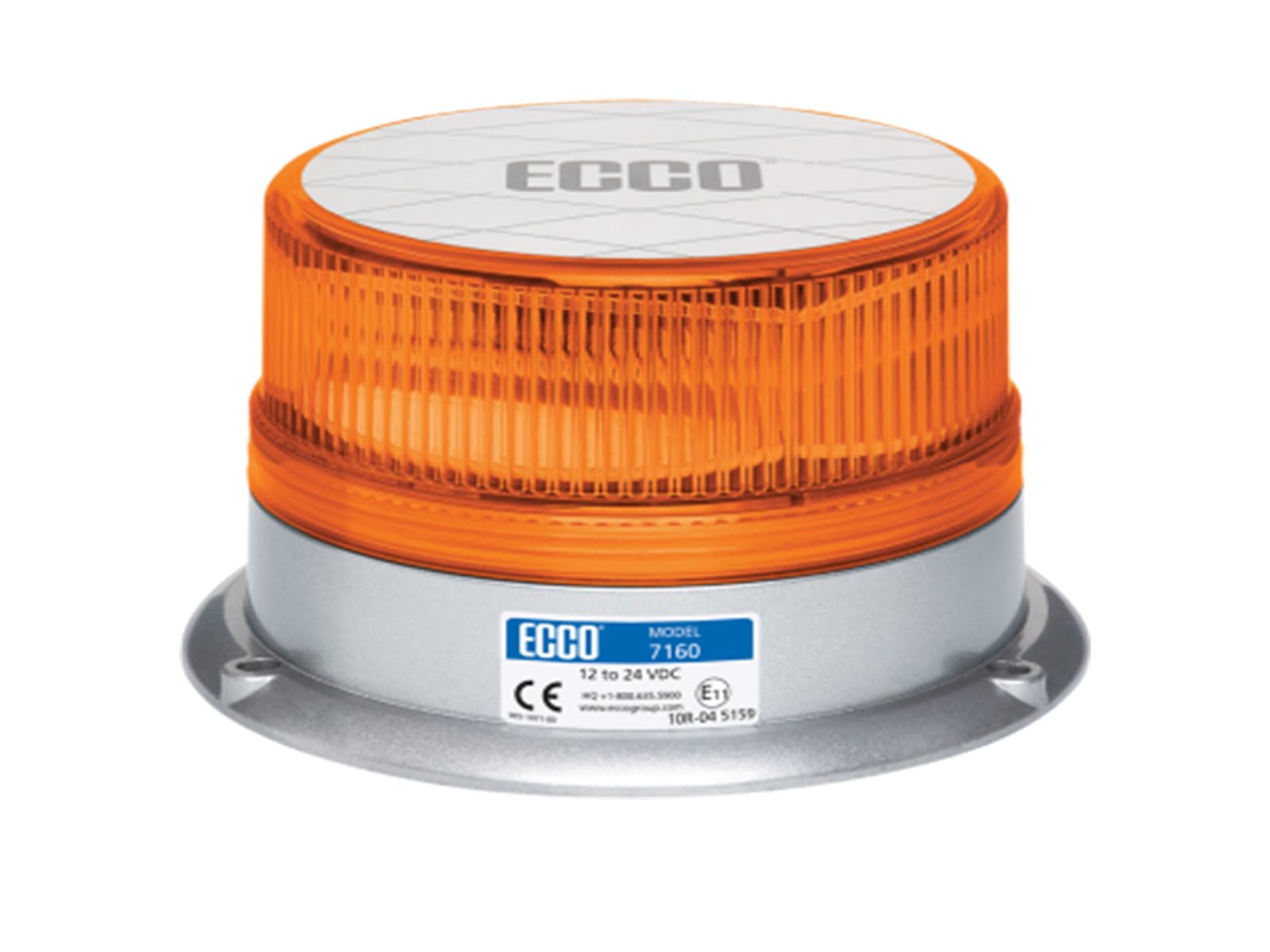 7160Cc LED Beacon Light - 12-24V DC Clear Lens with Bright Illumination for Emergency Vehicles, Construction Sites & Safety Warning