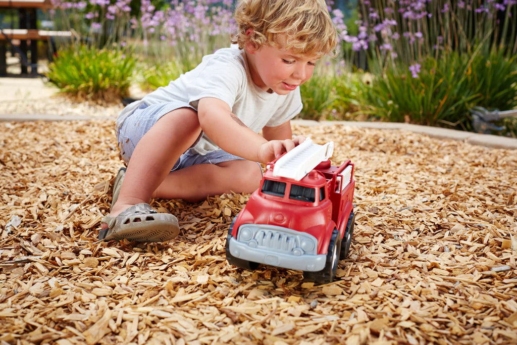 Green Toys Fire Truck - Eco-Friendly Toy Fire Engine for Kids | Pretend Play, Gift for Toddlers & Preschoolers | Perfect for Indoor & Outdoor Playtime