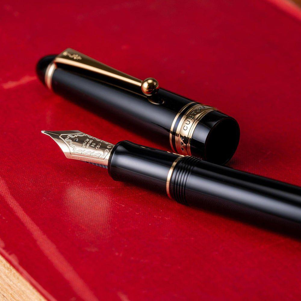 Premium Pilot Custom 743 Fountain Pen - 14K Gold Nib, Black Resin Body - Perfect for Calligraphy, Journaling & Professional Writing
