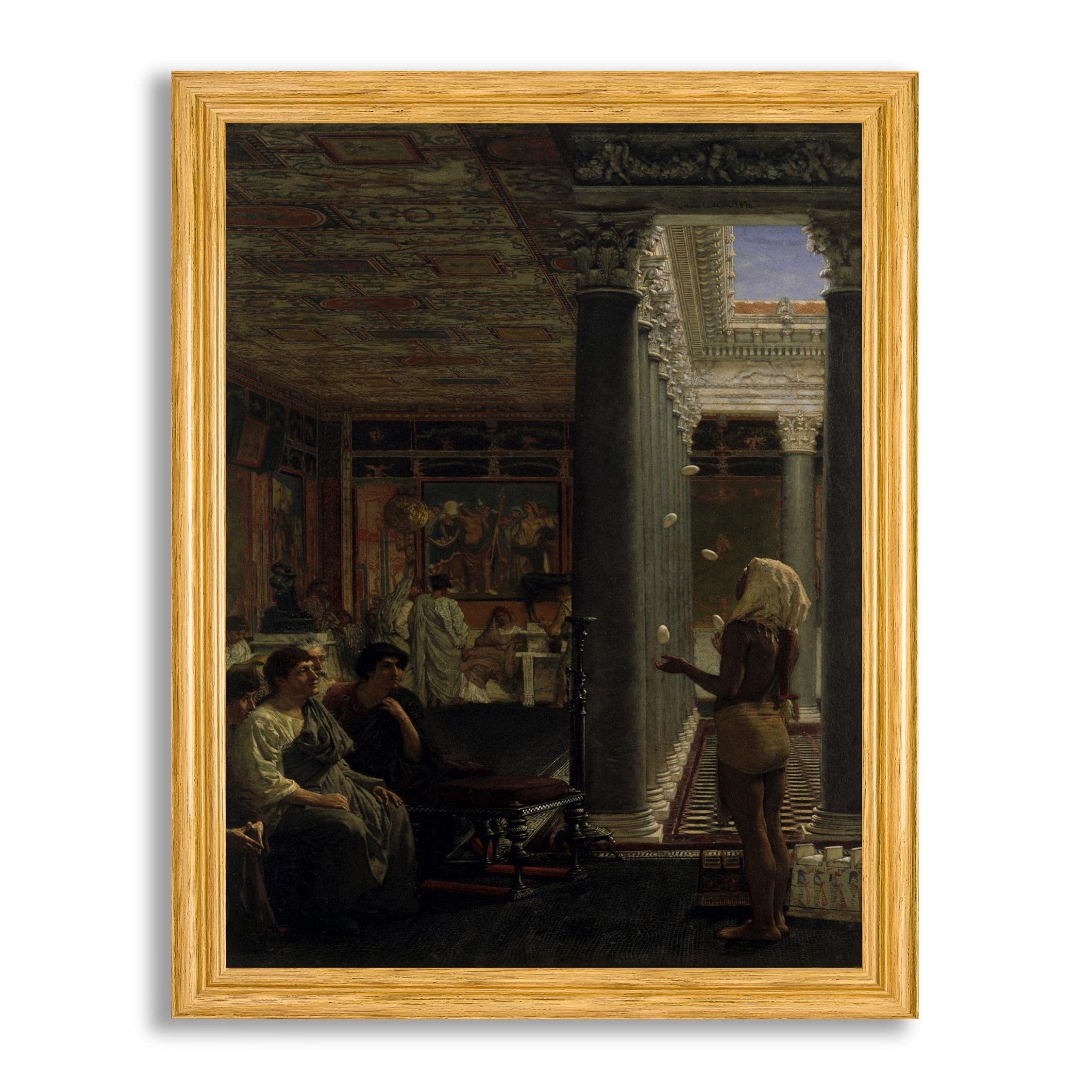 Lawrence Alma Tadema Egyptian Juggler Framed Art Print - Premium Canvas Painting Reproduction in Wood Frame - Vintage Wall Decor for Living Room, Bedroom & Office - Perfect Home Gift for Art Lovers