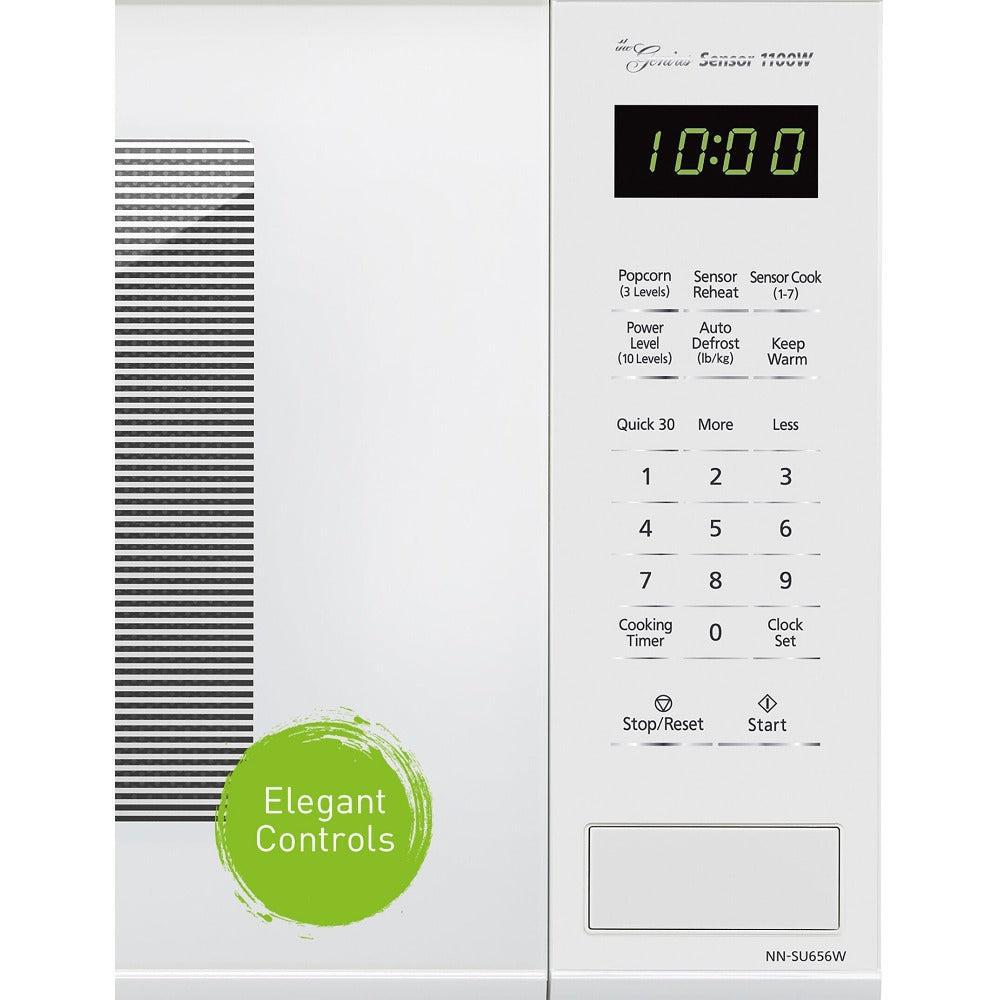 Panasonic NN-SU656W 1.3 cu ft 1100W Countertop Microwave Oven with Genius Sensor Technology - White | Perfect for Small Kitchens, Dorms & Office Break Rooms | Fast, Even Cooking & Reheating