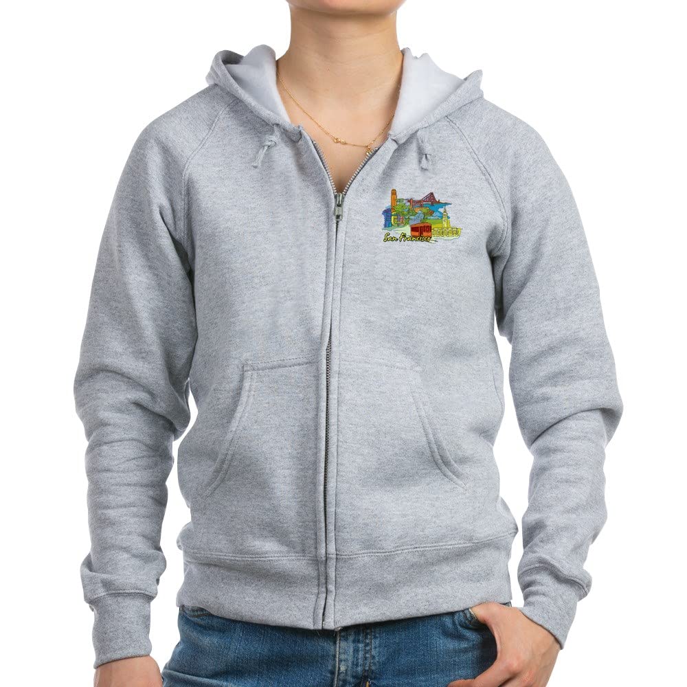 San Francisco Travel Poster Zip Hoodie - Stylish & Comfortable Sweatshirt for Men & Women | Perfect for Travel, Casual Wear & Gifts