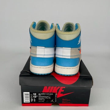 Authentic Air Jordan 1 Off-White UNC Sneakers - Men's Size 12 (AQ0818-148) - Limited Edition Basketball Shoes for Streetwear & Sneaker Collectors