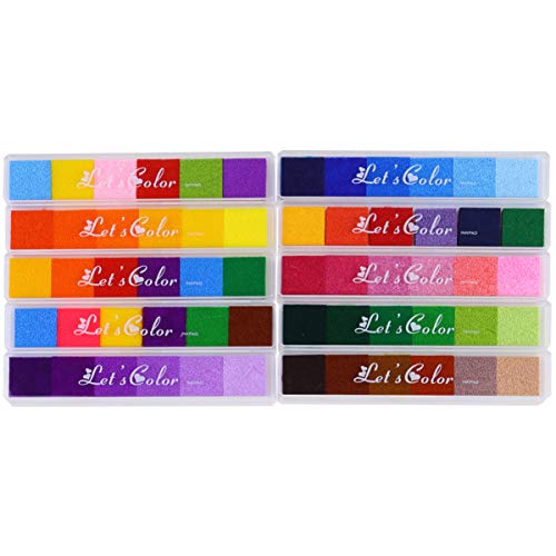 EXCEART 10pcs Washable Ink Pads for Kids - Color Gradient Stamping Set for Arts & Crafts, DIY Projects, Scrapbooking & Classroom Activities