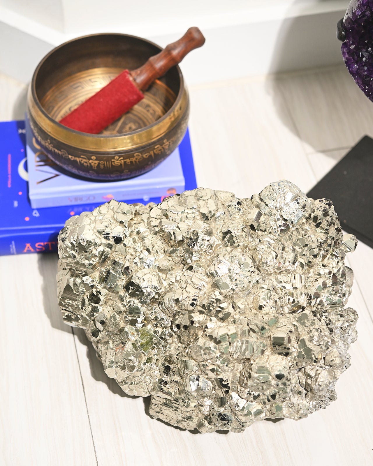 44lb Natural Pyrite Cluster - Large Raw Pyrite Specimen for Mineral Collectors & Home Decor | Perfect for Display, Healing Crystals & Feng Shui Decorations