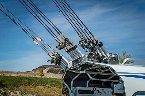 Boat Fishing Rod Holder Rack - Adjustable 4-Position Pivoting Rod Launcher for Saltwater & Freshwater Fishing | Perfect for Trolling, Casting & Storage on Deck