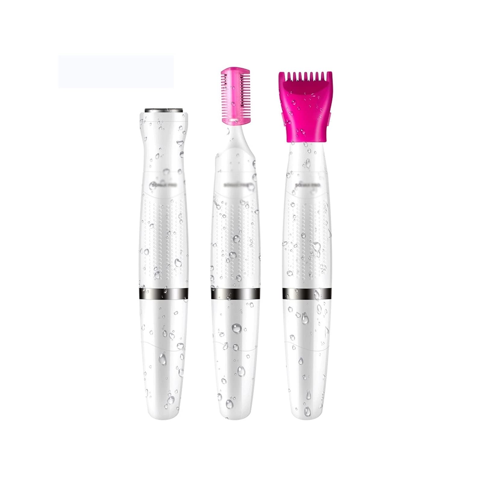 Electric Epilator for Women - 3-in-1 Hair Removal & Shaving System, Waterproof Bikini Trimmer, Nose Hair, Armpit & Eyebrow Shaver for Smooth Skin - Perfect for Travel, Home Spa & Daily Grooming (White)