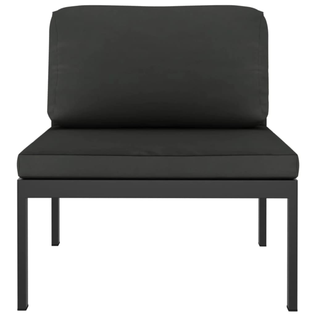 vidaXL 8-Piece Aluminum Patio Lounge Set with Cushions - Anthracite Grey Weather-Resistant Outdoor Furniture - Modular Sectional Sofa for Backyard, Poolside & Garden Relaxation