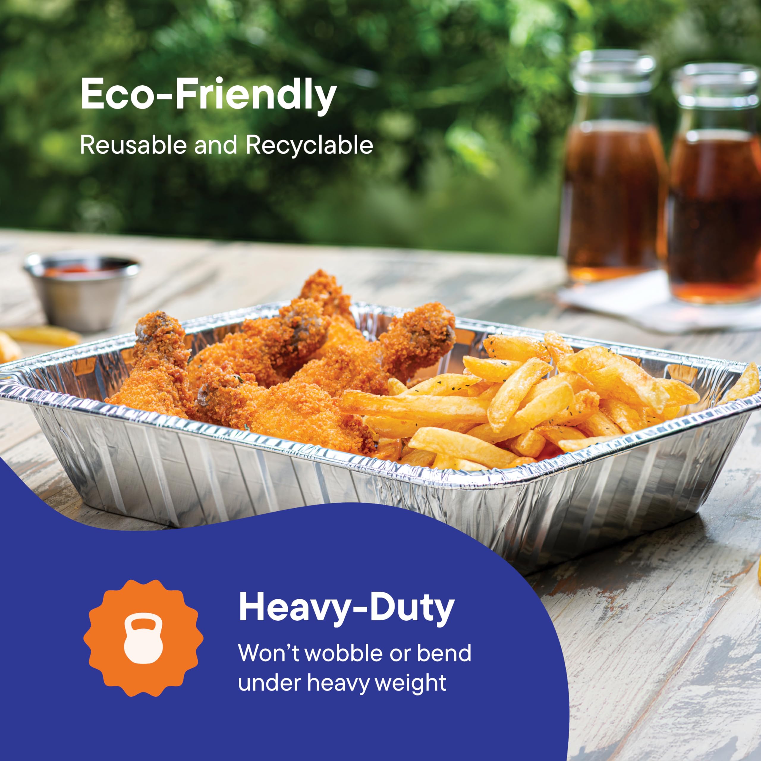 Heavy Duty 9x13 Inch Disposable Aluminum Foil Pans [10-Pack] - Large Baking Trays for Roasting, Cooking & Food Storage | Perfect for Meal Prep, Catering, Restaurants & Home Kitchen Use