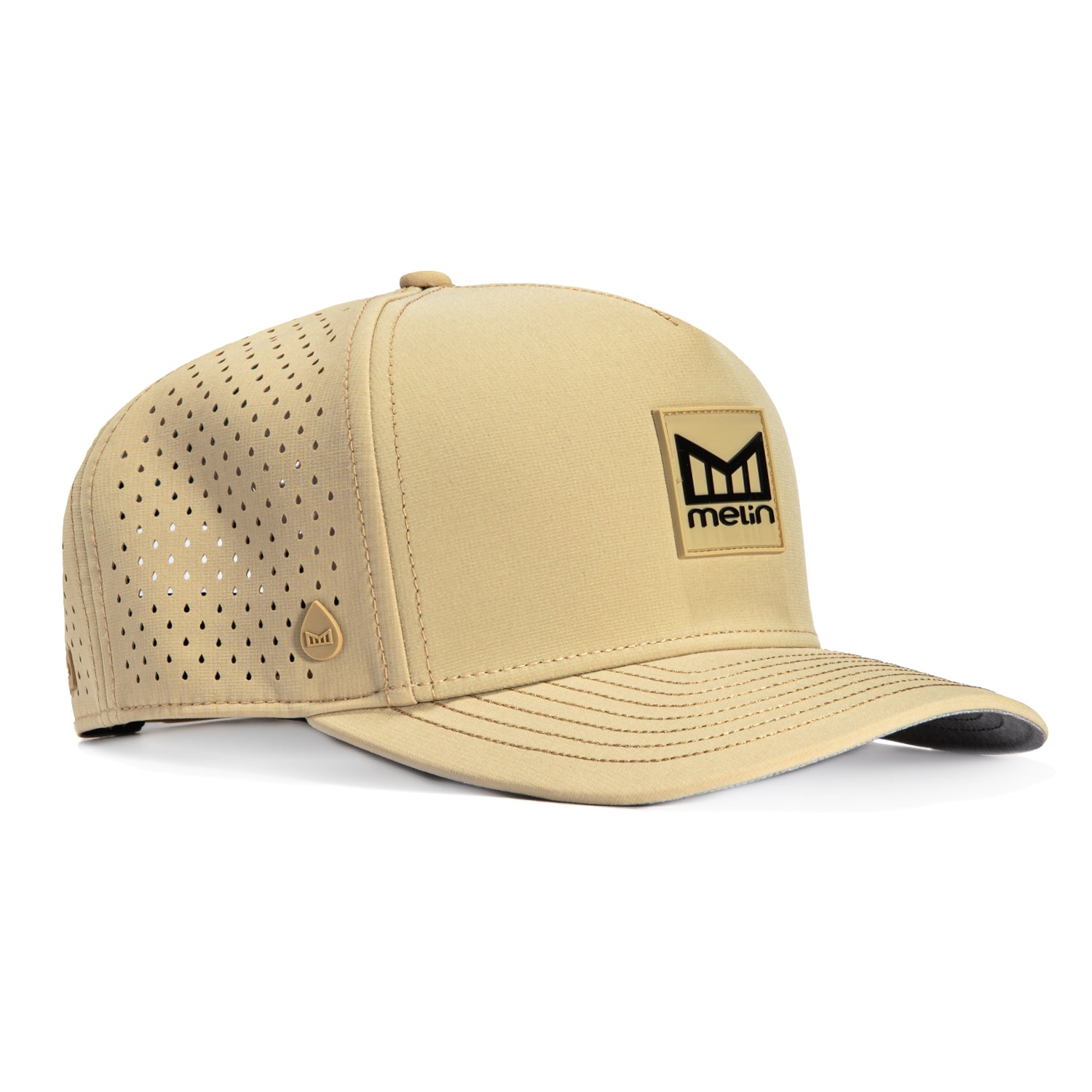 Melin Odyssey Stacked Hydro Snapback Hat for Men & Women - Khaki Adjustable Baseball Cap for Outdoor, Sports & Casual Wear