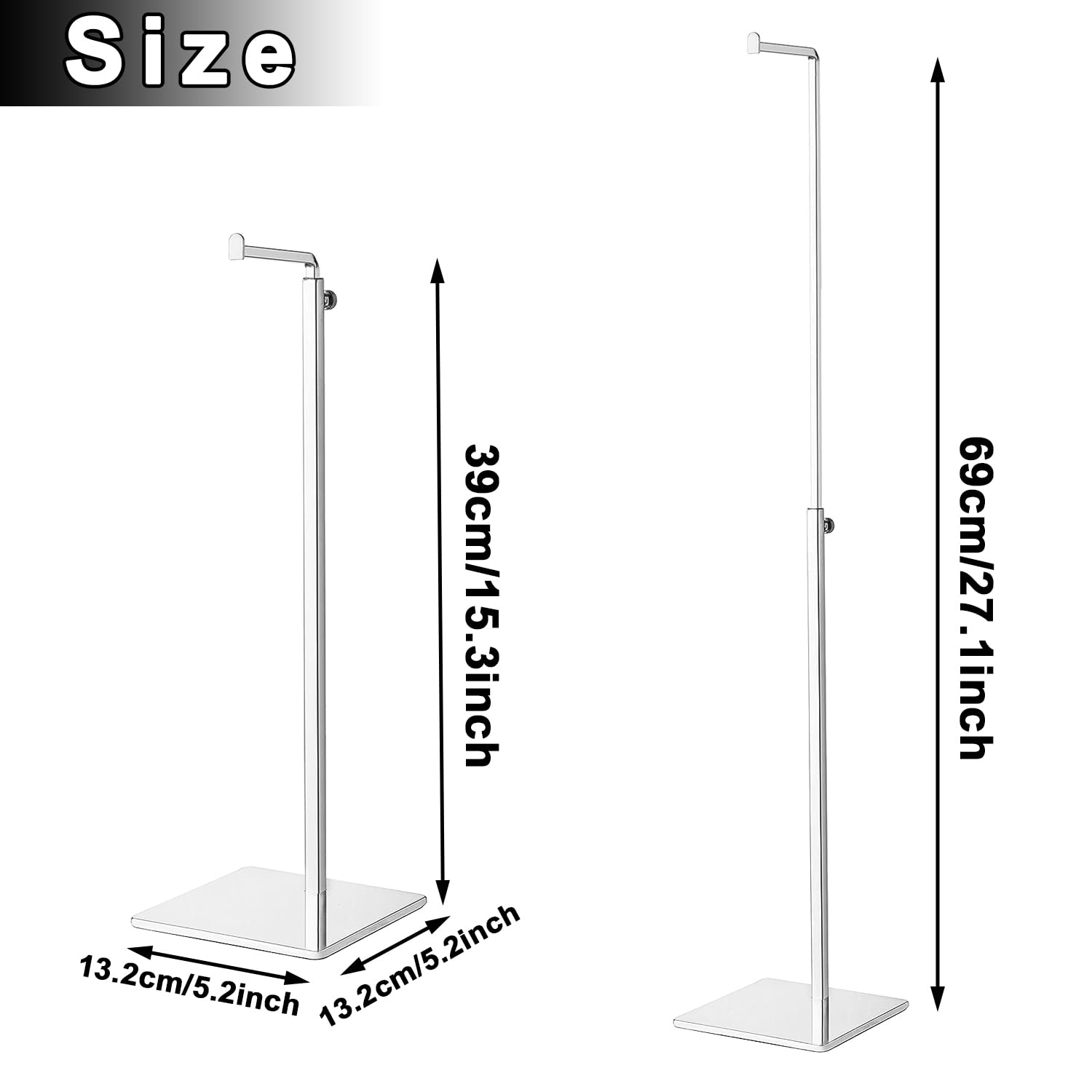 Adjustable Height Metal Handbag Display Stand - Purse Holder & Jewelry Organizer for Retail Stores, Boutiques & Home Closet Organization