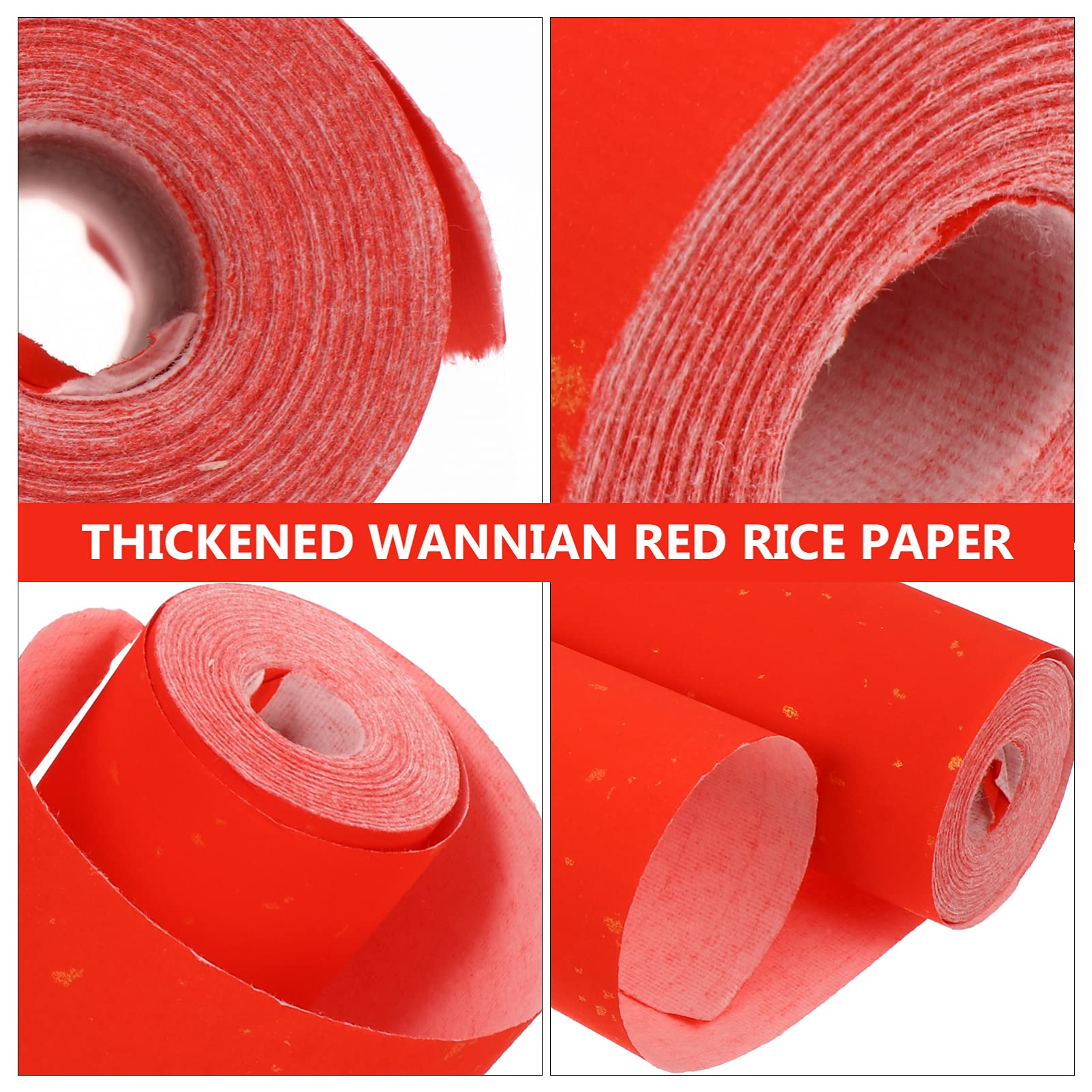 EXCEART Red Xuan Paper Roll - Traditional Chinese Rice Paper for Spring Festival, Calligraphy & Couplets (Chunlian/Duilian) - Perfect for Home Decoration, Cultural Events & Chinese New Year Celebrations