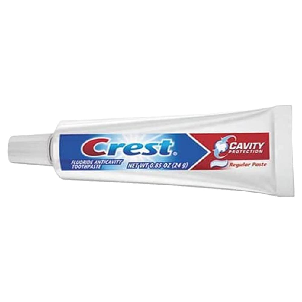 Crest Cavity Protection Regular Toothpaste - Travel Size .85 oz (24g) - Pack of 4 - Fresh Breath & Cavity Prevention for On-the-Go Oral Care