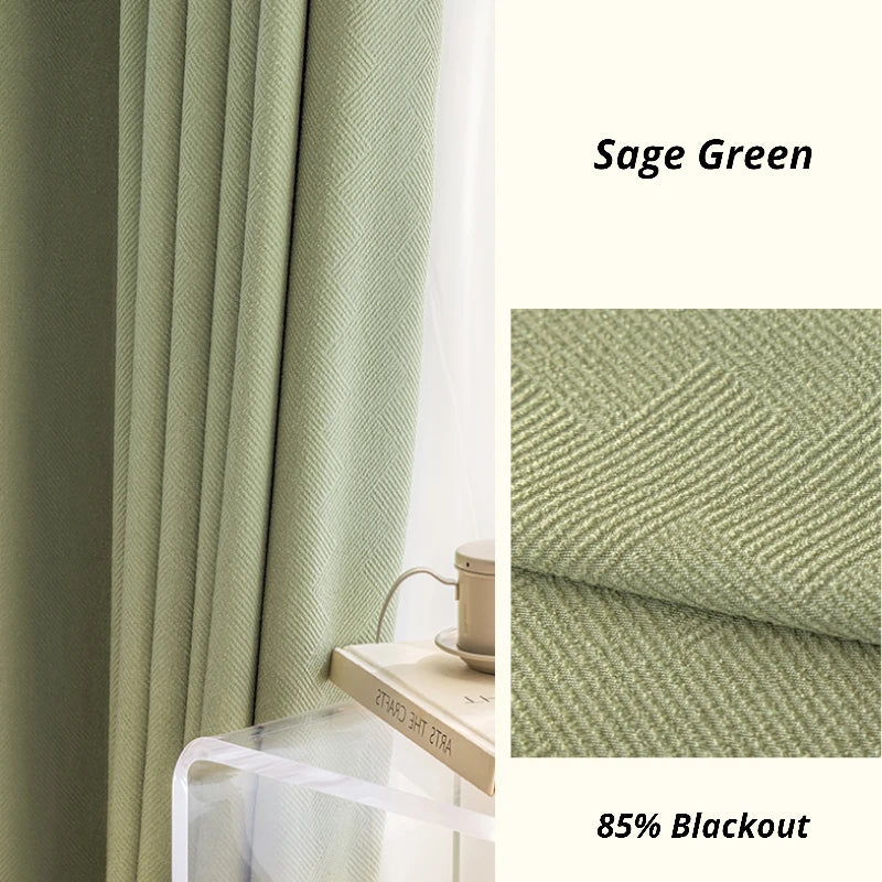 Elena Striped Chenille Curtain Swatch - Soft Textured Window Drapes for Living Room & Bedroom Decor