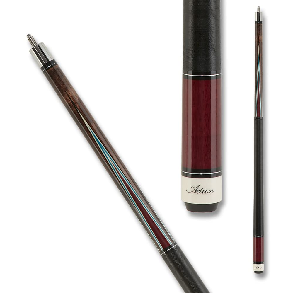 Premium Grey & Purpleheart Inlaid Billiards Pool Cue Stick - Professional Tournament Quality - Perfect for Home Game Rooms, Bars, and Competitive Play