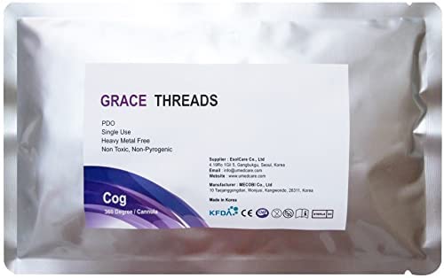 Grace PDO Threads Lift for Face & Body - 20pcs 19G 70mm 360 Degree Cog Threads | Non-Surgical Facelift, Skin Tightening, Anti-Aging Treatment | Perfect for Home Use & Professional Clinics