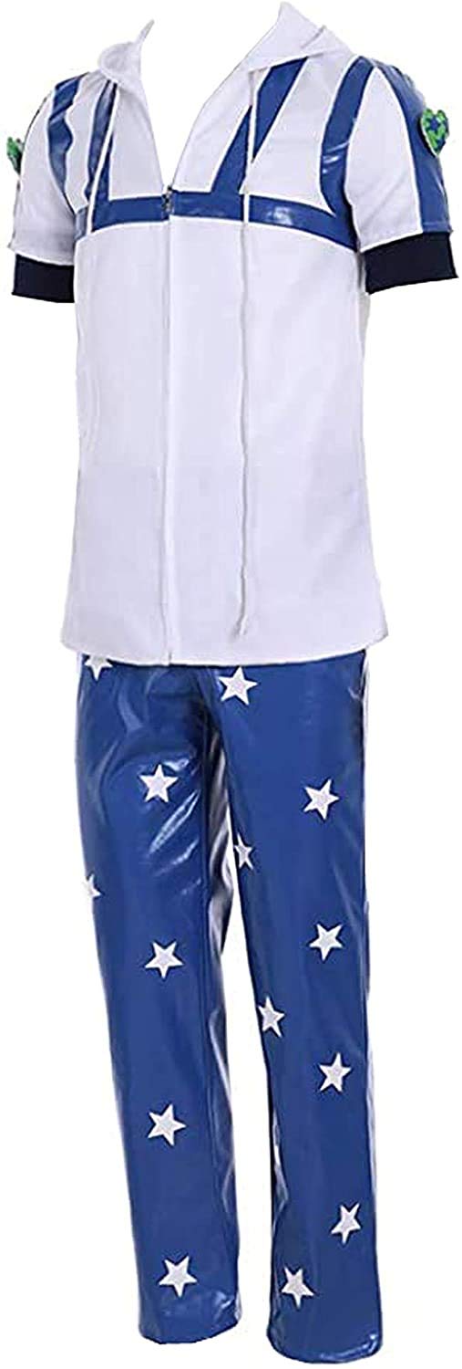Johnny Joestar Blue Uniform Full Set Cosplay Costume - Anime JoJo's Bizarre Adventure Cosplay Outfit for Halloween, Comic Con & Costume Parties