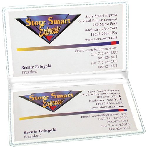 StoreSMART - 100 Pack White Folding Business Card Holders - Durable Polypropylene Plastic Card Cases for Networking, Trade Shows & Office Organization (RPP2915W-100)