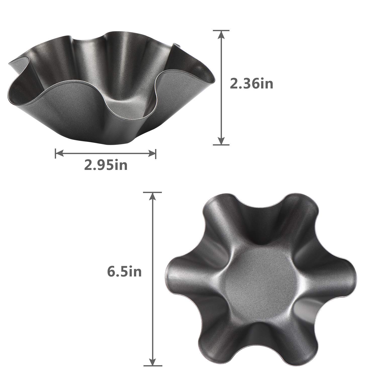 Kafear 4-Pack Nonstick Carbon Steel Taco Salad Bowl Maker Molds - Tortilla Shell Baking Pans for Tostadas & Taco Shells (Black) | Perfect for Mexican Cooking, Party Snacks & Family Dinners