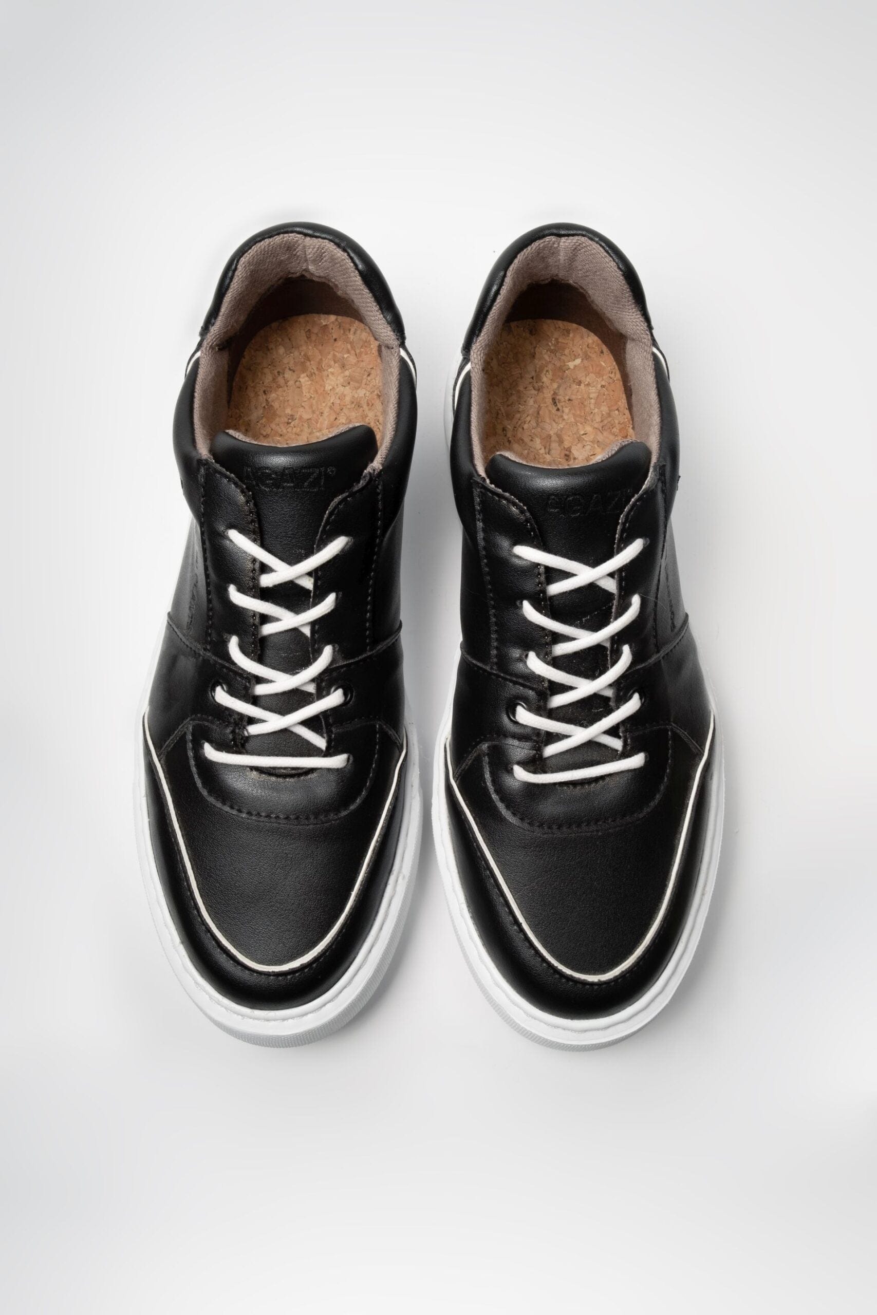 Emi Women's Vegan Leather Sneakers - Comfortable Black & White Casual Shoes for Walking, Work & Everyday Wear