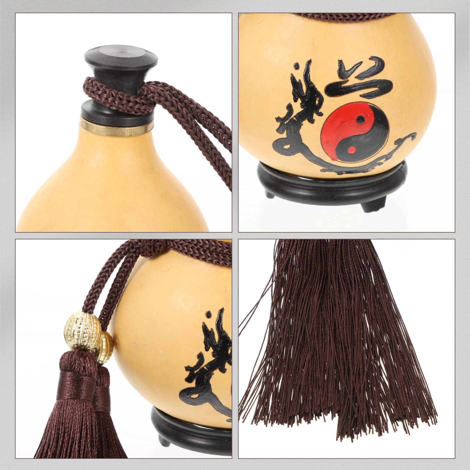 BESTonZON Natural Gourd Craft Decor Wine & Water Bottle with Sealed Lid - Perfect for Home Decor, Camping, and Outdoor Adventures