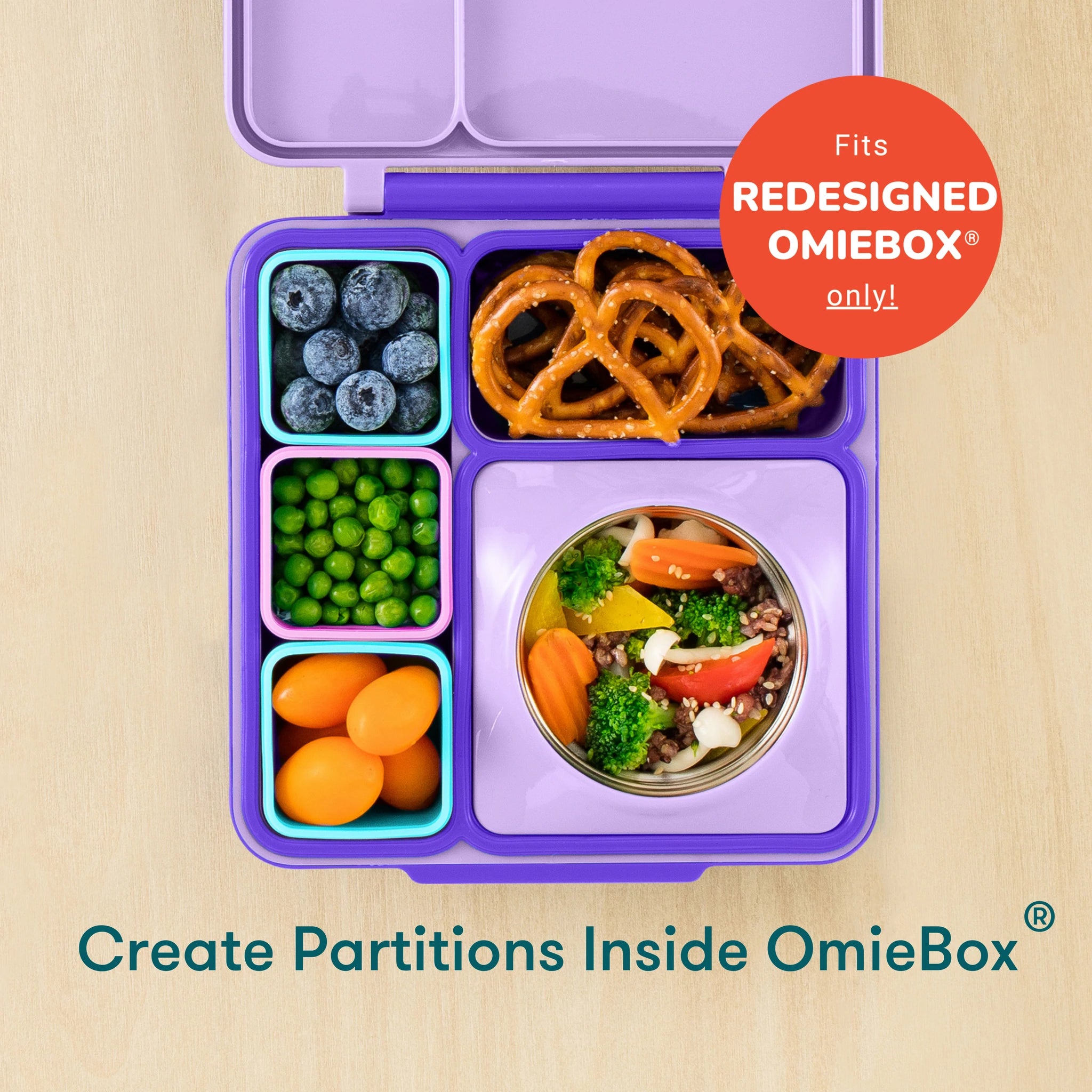 OmieBox V2 Insulated Kids Lunch Box - Leakproof Bento Container with Compartments, Blue | Perfect for School, Work & Travel Lunch Storage
