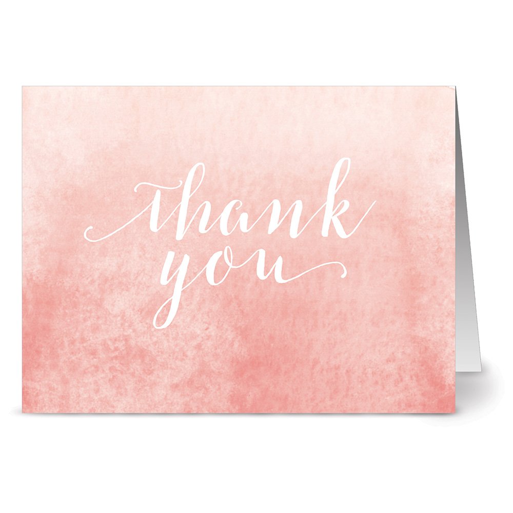 Note Card Cafe Thank You Cards with Gray Envelopes | 24 Pack Blank Inside Watercolor Design | Premium Glossy Finish Greeting Cards | Perfect for Birthdays, Weddings, Baby Showers & Appreciation Gifts | Express Gratitude with Elegant Stationery