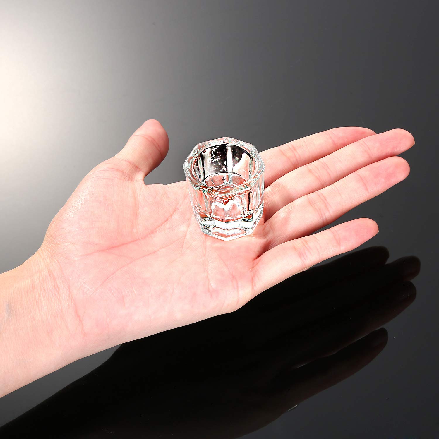 2-Piece Glass Nail Art Dappen Dish Set - Mini Crystal Bowl for Acrylic Liquid & Powder | Perfect for Nail Salon, DIY Manicures & Professional Nail Art Designs