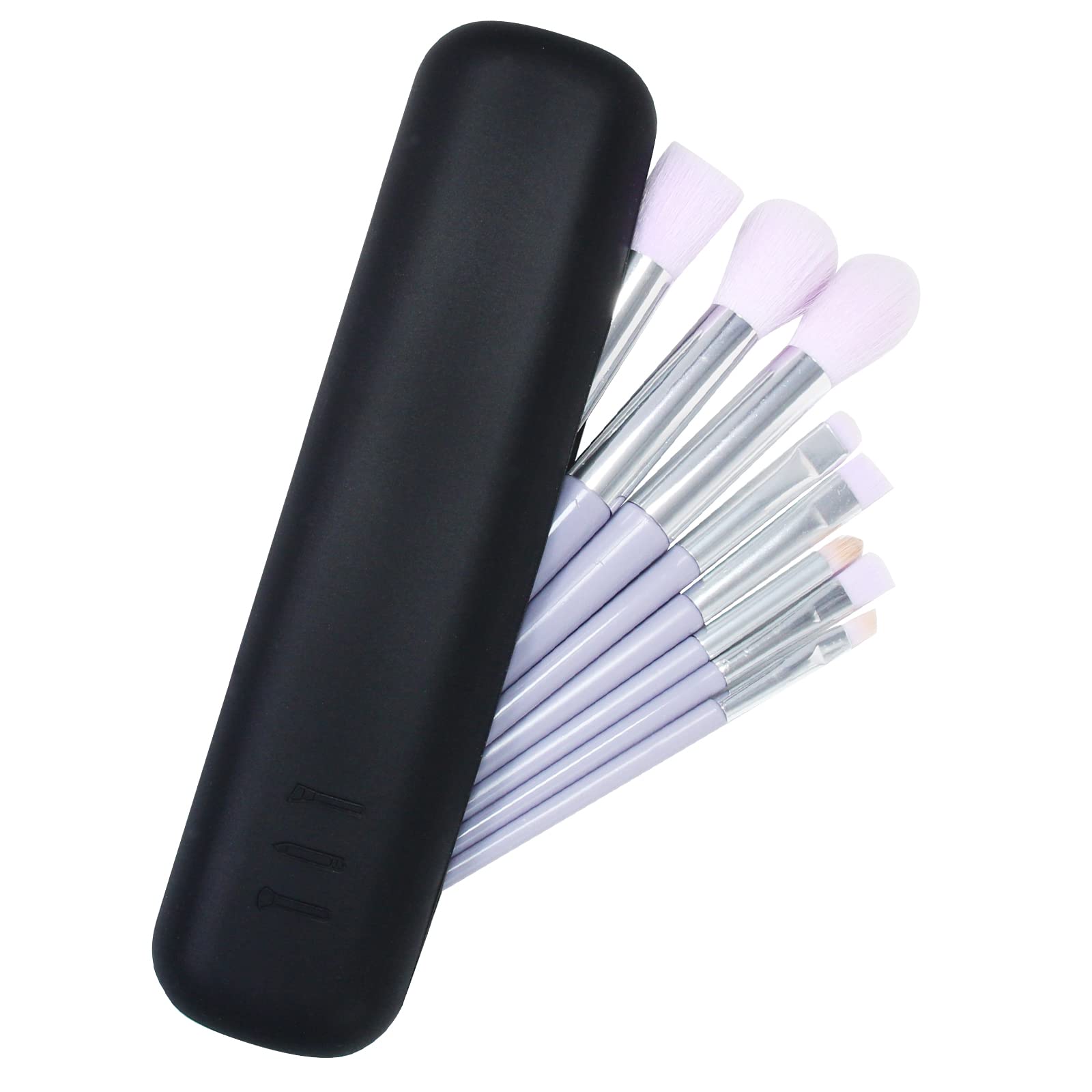 DAGEDA Silicone Makeup Brush Holder - Travel Cosmetic Brush Organizer Bag, Portable Soft Makeup Brush Storage Case for Face Brushes (Black) | Perfect for Travel, Home Vanity & Professional Makeup Artists