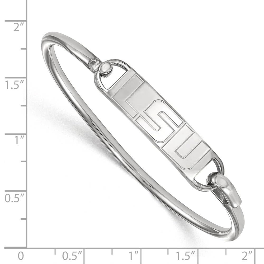 Sterling Silver Louisiana State University LSU Bangle Bracelet - Elegant College Jewelry for Women, Perfect for Graduation, Gifts & Game Day Spirit