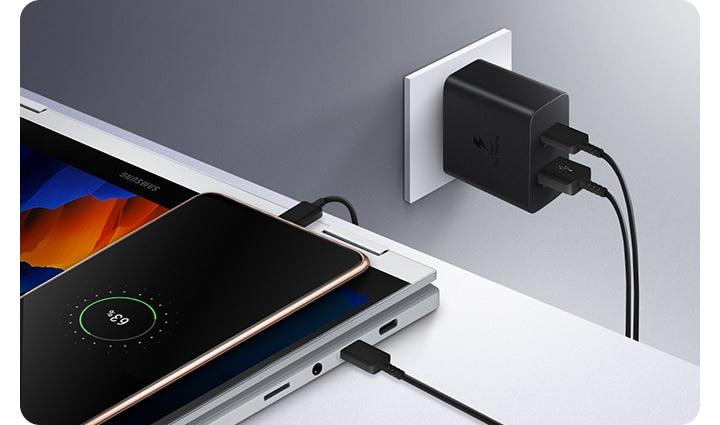 Samsung 35W DUO Fast Charging Power Adapter - Dual USB-C Port Charger for iPhone 15/14/13, Galaxy S23/S22, iPad, MacBook | Compact Travel Charger for Home, Office & Car