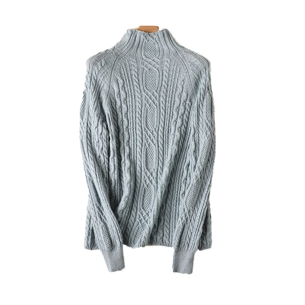 ADKHF Women's High Neck Wool Turtleneck Sweater - Soft, Warm, Thickening Argyle Knit Pullover - Solid Color Winter Top (Color: D, Size: M) | Perfect for Office Wear, Casual Outfits & Cold Weather Fashion