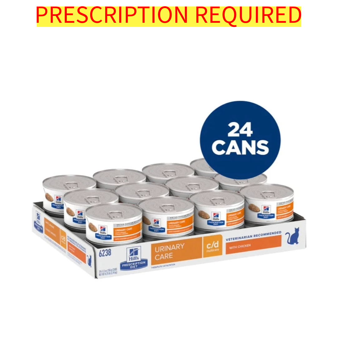 Hill's Science Diet Feline C/D Multicare Urinary & Hairball Control Wet Cat Food with Chicken - 5.5oz Cans (24-Pack) | Supports Urinary Health & Reduces Hairballs | Ideal for Adult Cats with Urinary Issues
