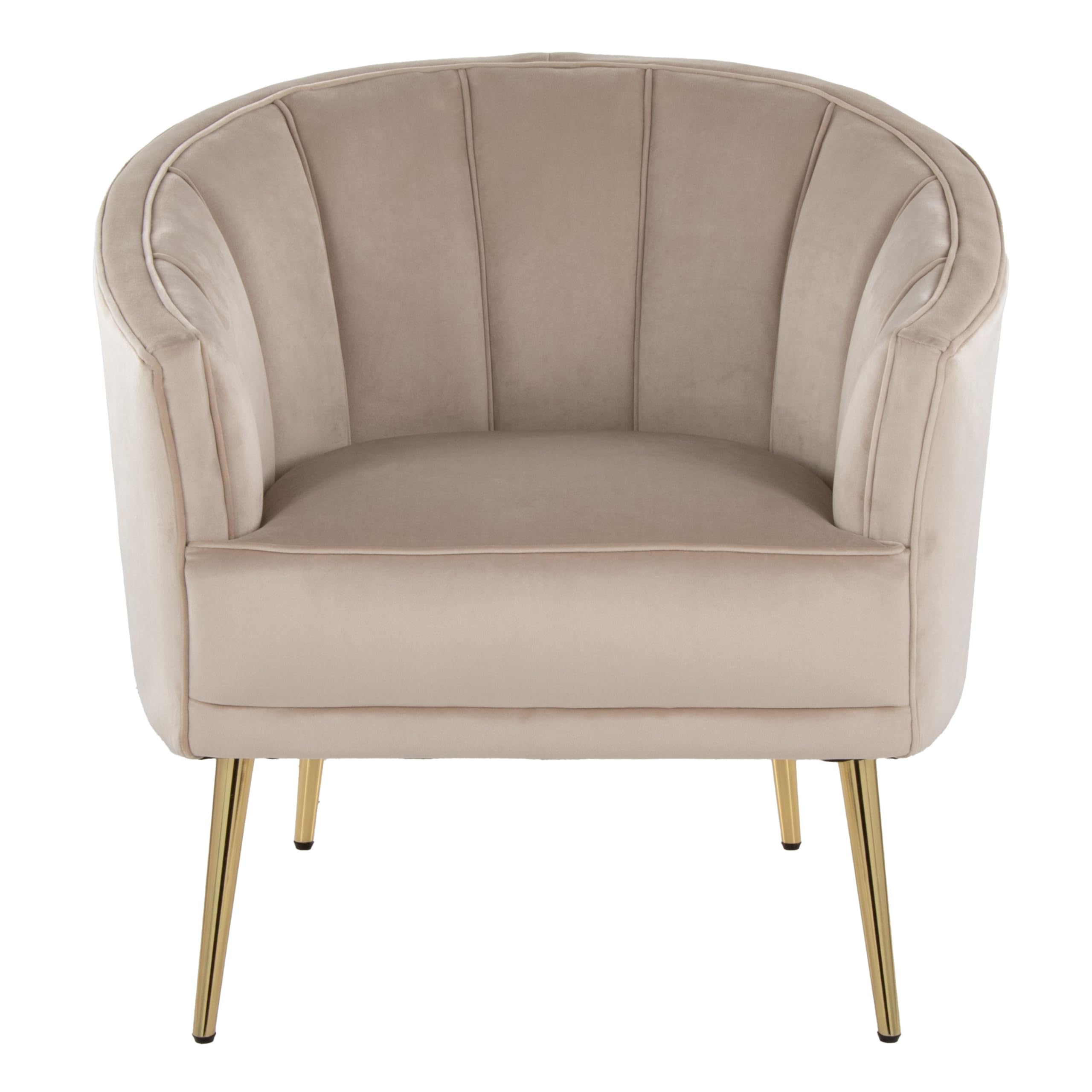 LumiSource Tania Velvet Accent Chair - Gold Modern Armchair for Living Room & Bedroom - Plush Comfortable Seating for Home Decor, Reading Nook, or Office Space