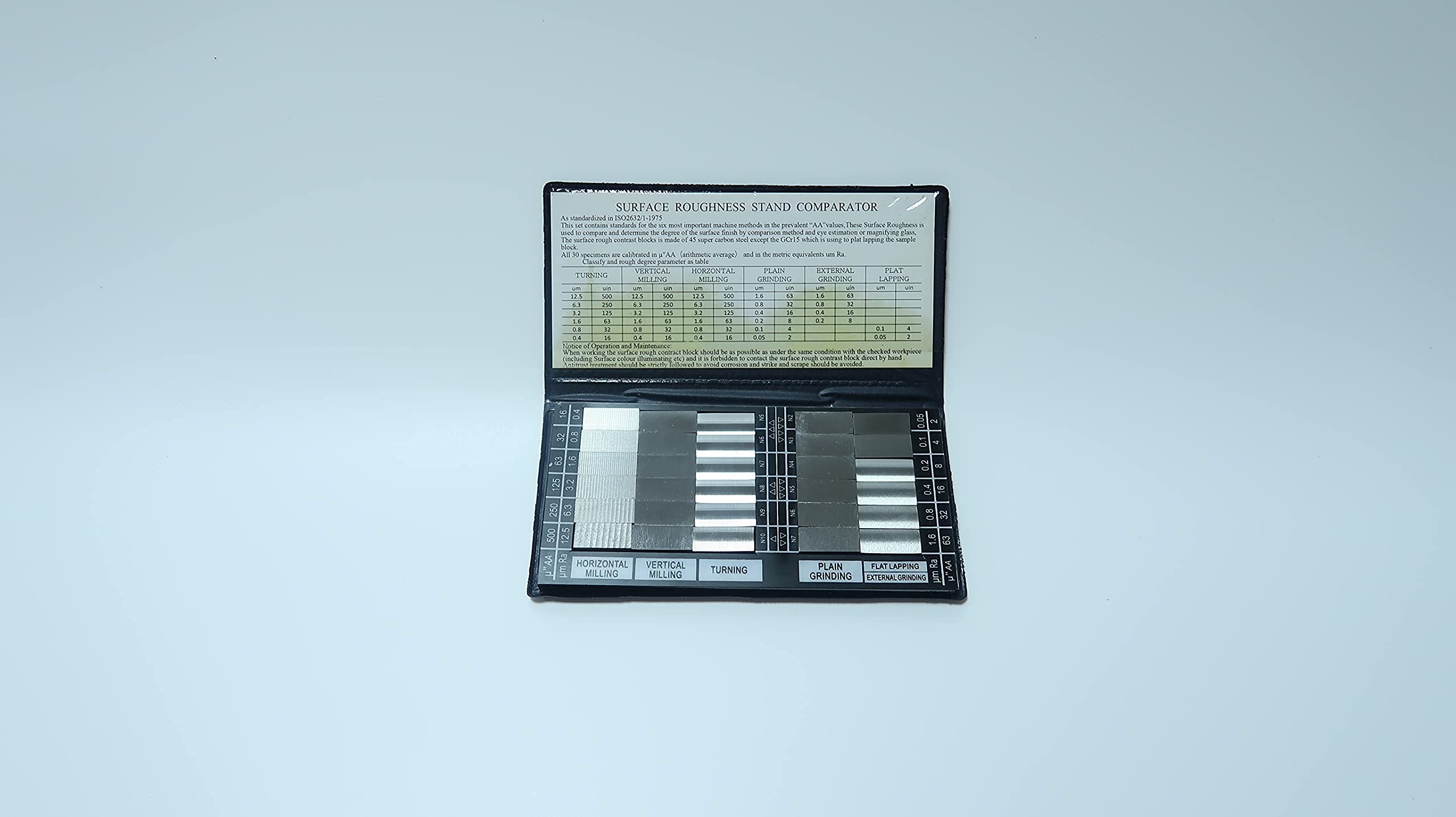 30-Piece Specimen Comparator & Roughness Comparator Set for Surface Testing - Ideal for Quality Control, Metalworking, and Industrial Inspection