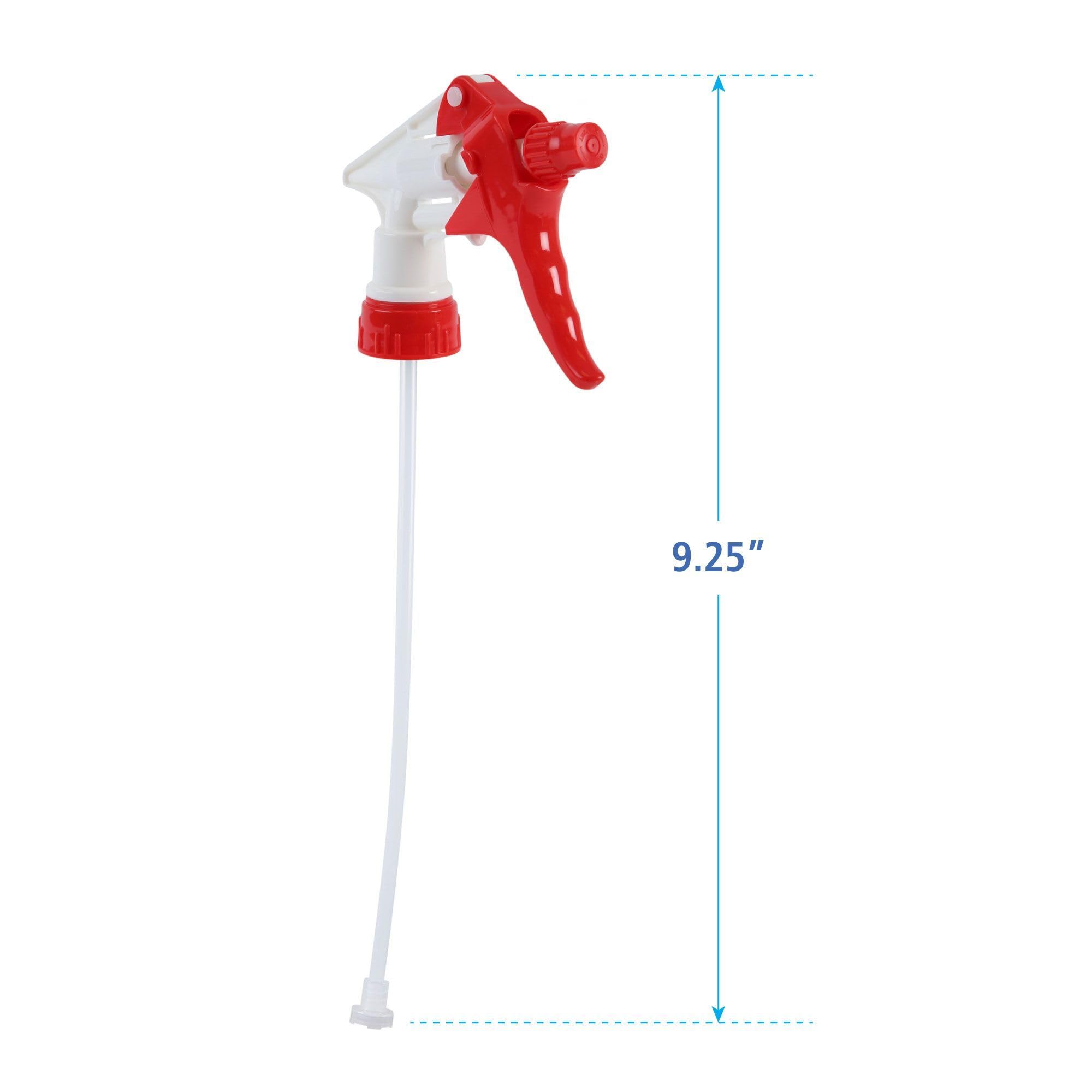 Boardwalk 511265 9.25 Inch Tube Trigger Sprayer for 32 oz Bottles - Red and White (24 per Carton) - Ideal for Cleaning, Gardening & Household Use