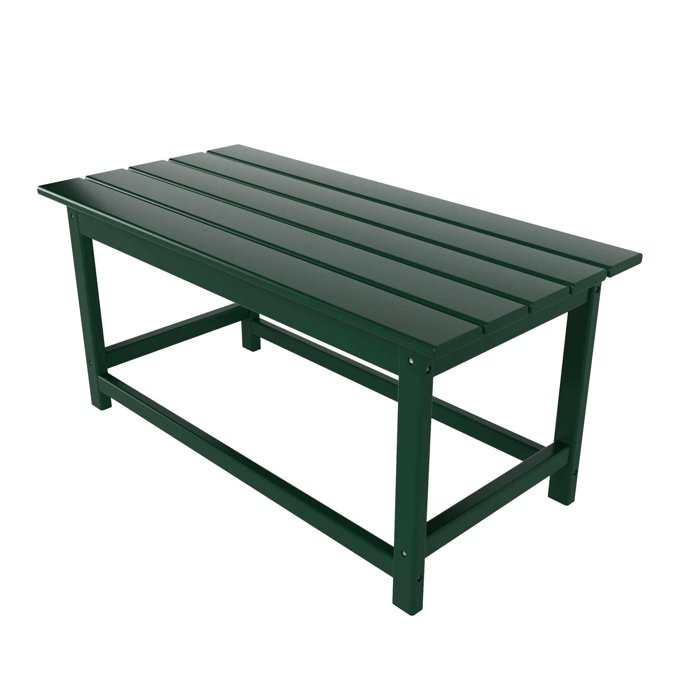 **HDPE Outdoor Drink Table - Weather Resistant Adirondack Conversation Table for Patio, Porch, Balcony, Poolside & Backyard - Dark Green Accent Table for Seaside & Outdoor Relaxation**