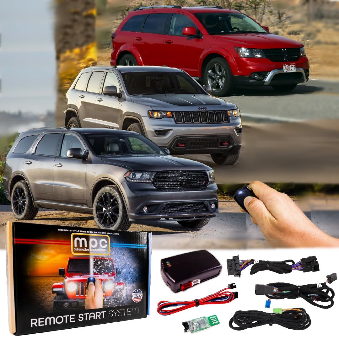 MPC Remote Start Kit for Dodge Durango & Jeep Grand Cherokee 2014-2017 | Dodge Journey 2011-2017 | Plug & Play Installation | 3X Push Lock to Start | Keyless Ignition System | USA Tech Support | Perfect for Cold Mornings & Secure Remote Vehicle Starting
